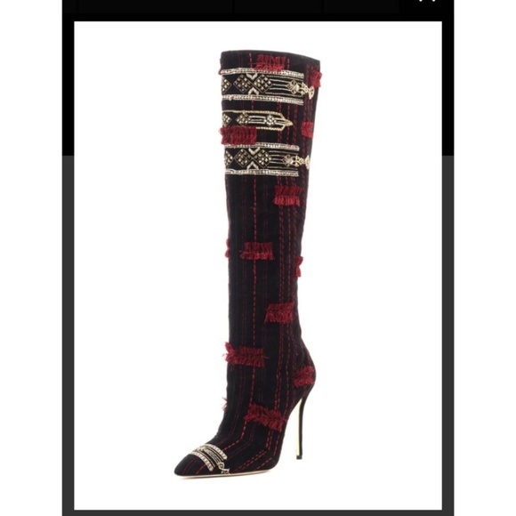 Oscar de la Renta Embroidered Tall Boots, Size 39, Retail $2,790, NEW, - Picture 2 of 8